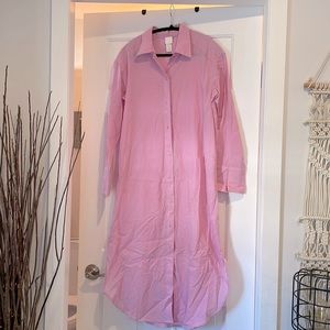 3/$25 - NEVER WORN H&M pink shirt dress, size XS